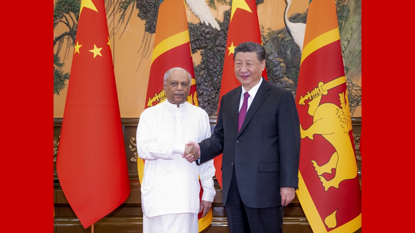 Xi meets Sri Lankan PM